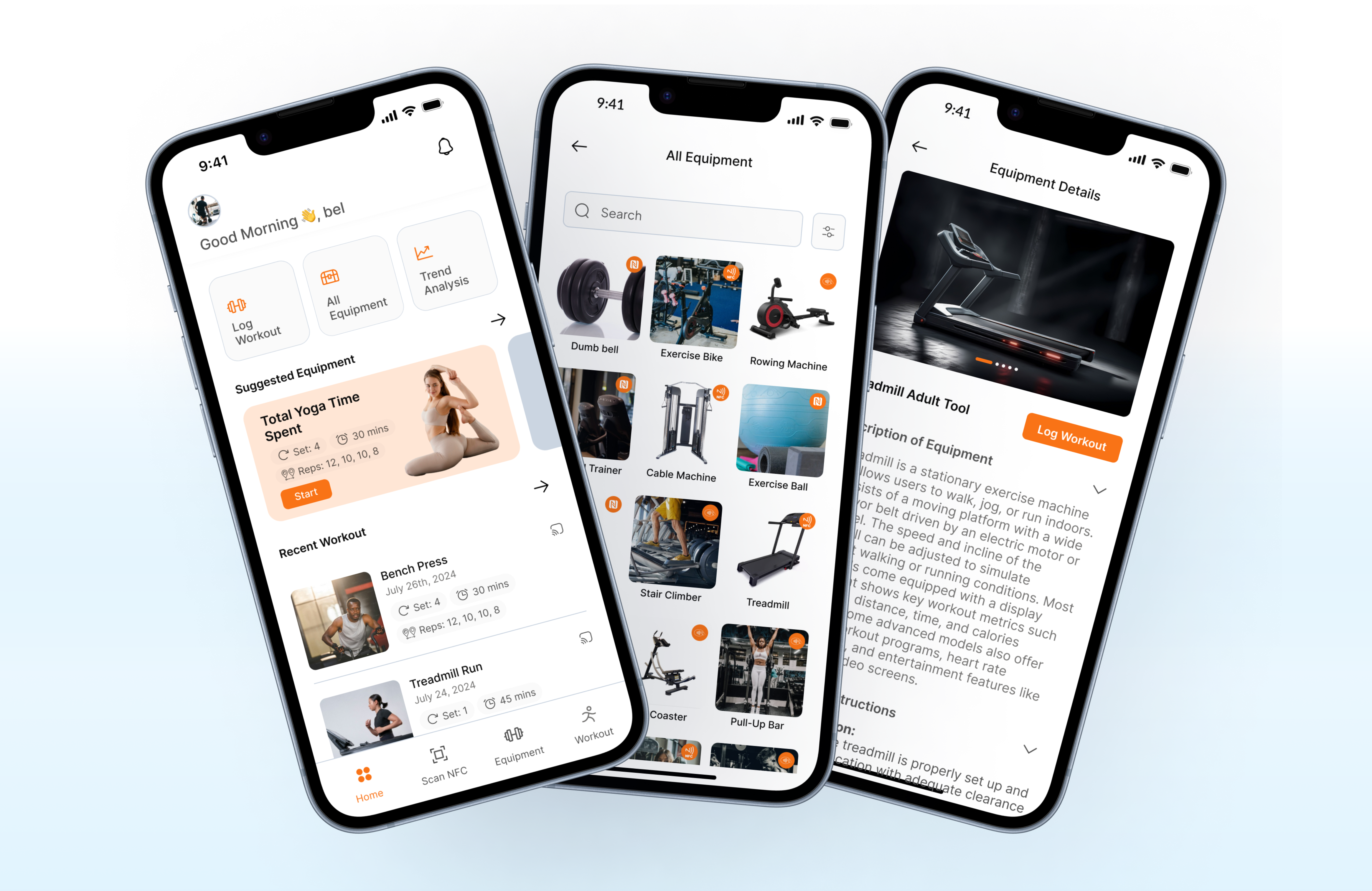 NFC Gym Tracker mobile application